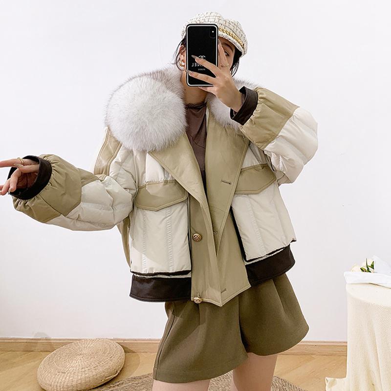 Women's Fur & Faux 2021 Winter Jacket High Quality Real Collar Coat Women White Duck Down Jackets With Natural Sheep Leather Clothing, Black
Women's Fur & Faux 2021 Winter Jacket High Quality Real Collar Coat Women White Duck Down Jackets With Natural Sheep Leather Clothing, Black