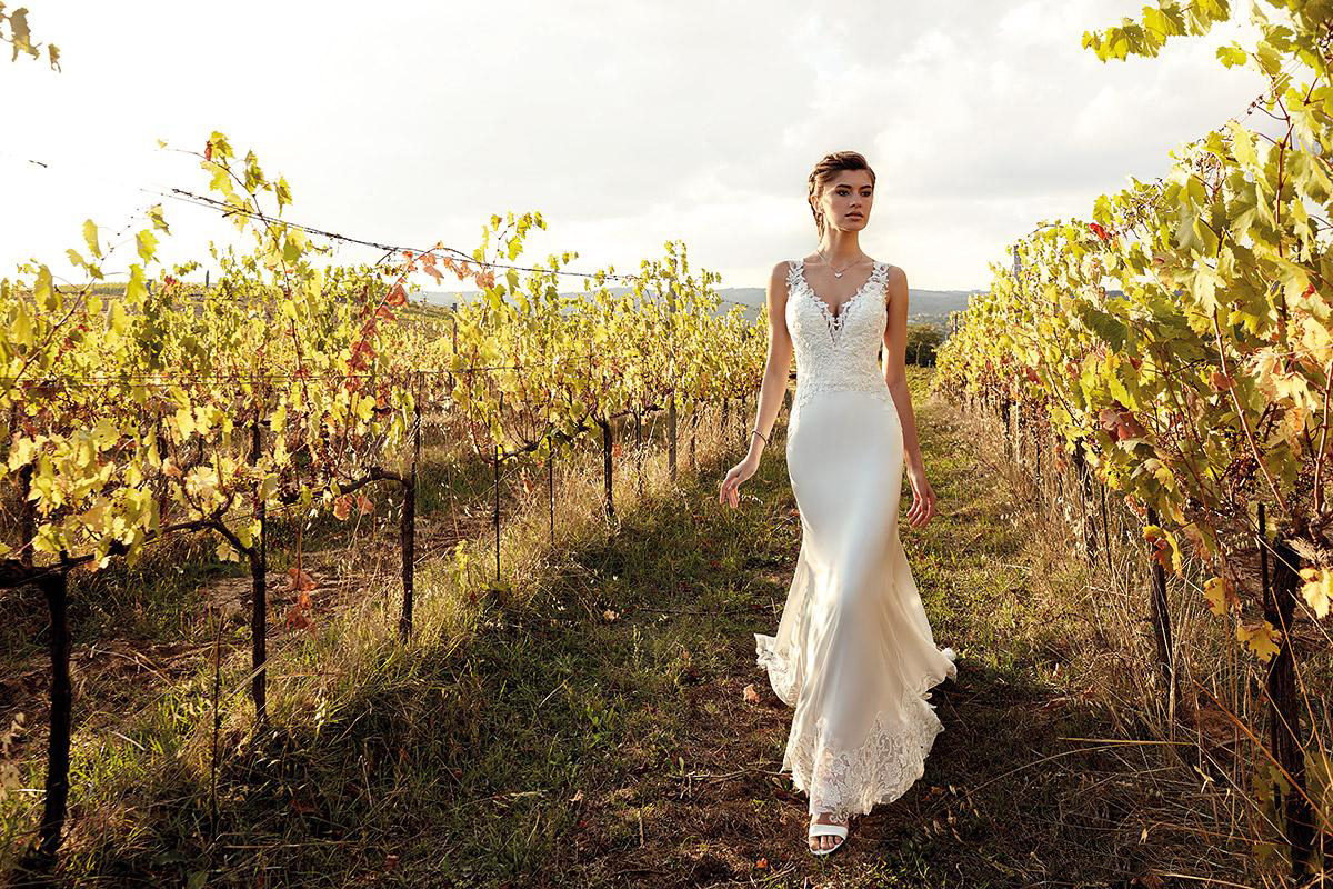 Eddy K Sheath Wedding Dresses Gorgeous Lace Applique Sweep Train Bridal Gowns Sleeveless Sexy Mermaid Wedding Dress