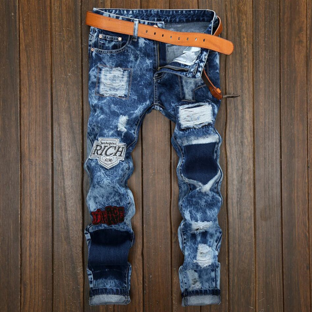 Hip Hop Cotton Denim Jeans Men Autumn Ripped Holes Streetwear Blue Male Pants Soft Badge Harajuku Scratched Trousers
Hip Hop Cotton Denim Jeans Men Autumn Ripped Holes Streetwear Blue Male Pants Soft Badge Harajuku Scratched Trousers