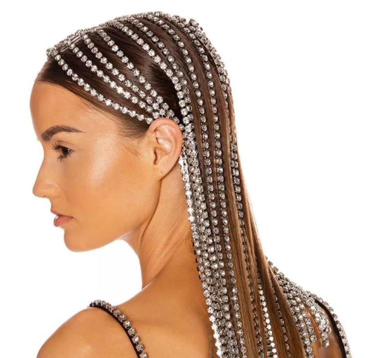 luxury Bridal Headband Rhinestone Long tassel Hair Chain Accessories for Women Crystal Multi Strand Head Chain Hair Jewelry, Silver
luxury Bridal Headband Rhinestone Long tassel Hair Chain Accessories for Women Crystal Multi Strand Head Chain Hair Jewelry, Silver