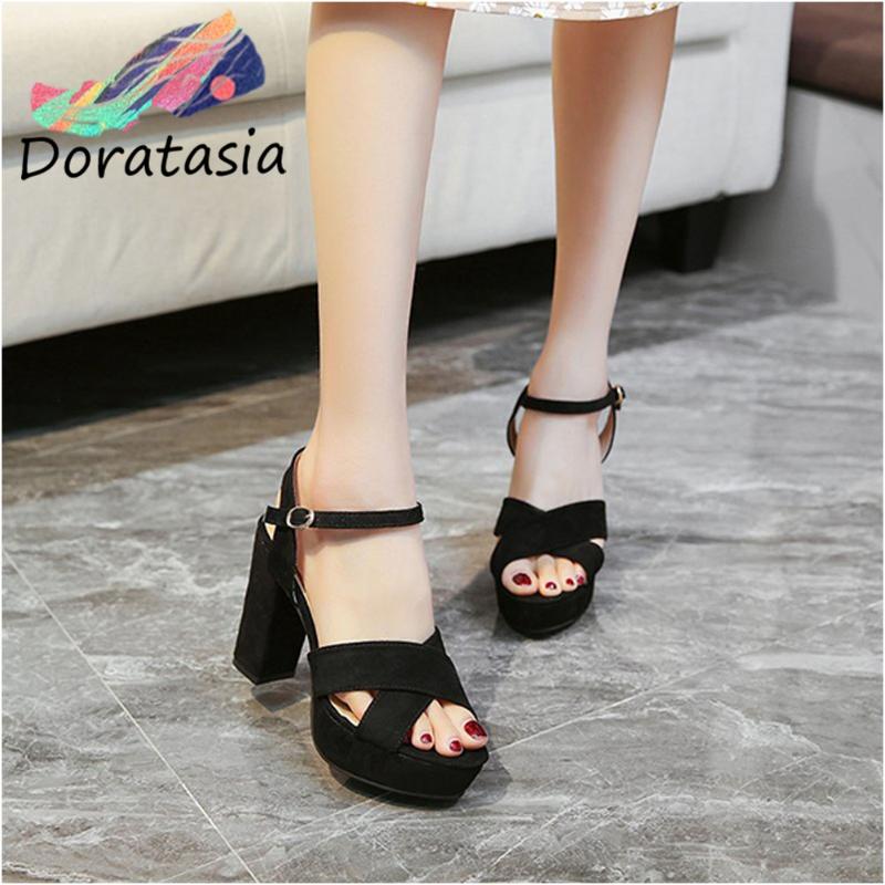 Arrival Elegant Women Solid Buckle Strap Platform Shoes High Heel Mature Summer Sandals, Black
Arrival Elegant Women Solid Buckle Strap Platform Shoes High Heel Mature Summer Sandals, Black