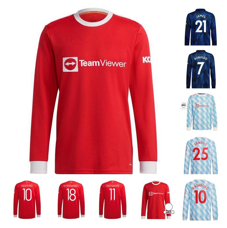 21 22 Long Sleeve Manchester RONALDO SANCHO Soccer Jerseys home away 2021 2022 #11 GREENWOOD #18 B.FERNANDES Men football Shirt #10 RASHFORD #6 POGBA Uniform+patch
21 22 Long Sleeve Manchester RONALDO SANCHO Soccer Jerseys home away 2021 2022 #11 GREENWOOD #18 B.FERNANDES Men football Shirt #10 RASHFORD #6 POGBA Uniform+patch