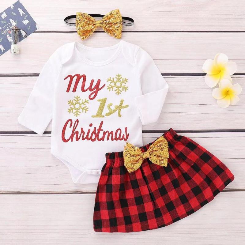 Clothing Sets Baby Girl Dress Set My First Christmas Tutu Princess Dresses Born Infant Toddler Girls Outfits 2pcs Clothes Romper Gift