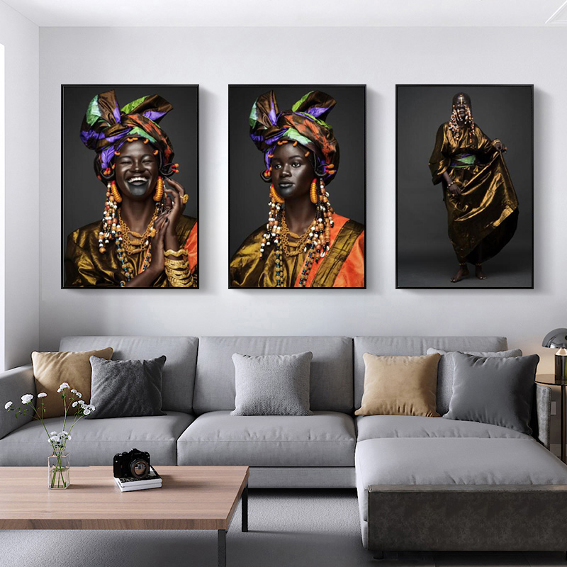 Modern style African wall art canvas painting black women posters and prints wall pictures for bedroom Cuadros home decoration