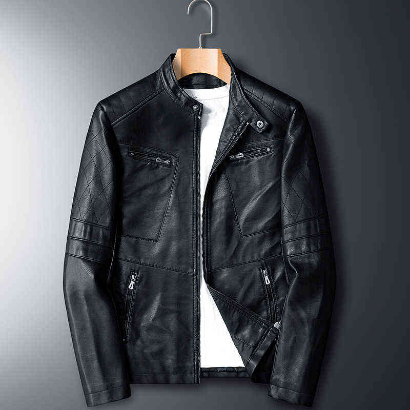 Men Faux Leather Jacket Motorcycle 6XL Men 's Jackets Black Jaqueta De Couro Masculina Outwear Male PU Leather Coats Mens 211111