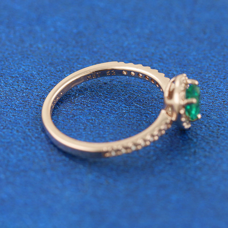 Rose Gold Plated Sparkling Elevated Heart Ring with Green Cubic Zirconia Fit P Jewelry Engagement Wedding Lovers Fashion Ring For Women