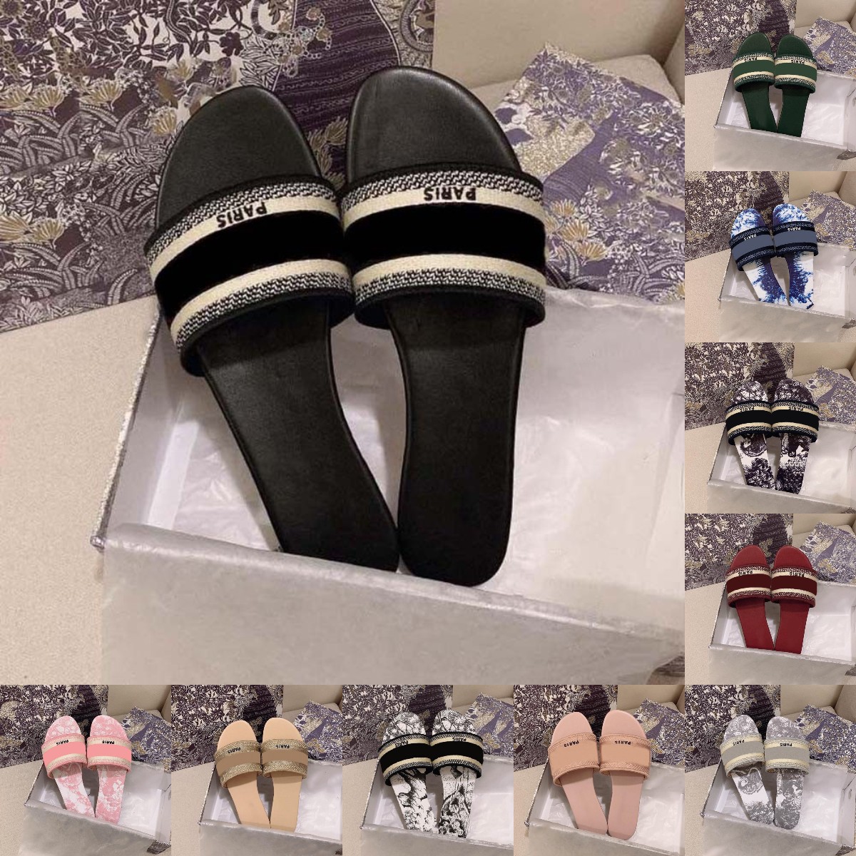 Summer Dway Slide Ladies Sandals Flats Embroidery Shoes Women's Slipper Perfect Flip Flops Luxury Designers Party Walking Shoe EUR36-40, Colour-11
Summer Dway Slide Ladies Sandals Flats Embroidery Shoes Women's Slipper Perfect Flip Flops Luxury Designers Party Walking Shoe EUR36-40, Colour-11