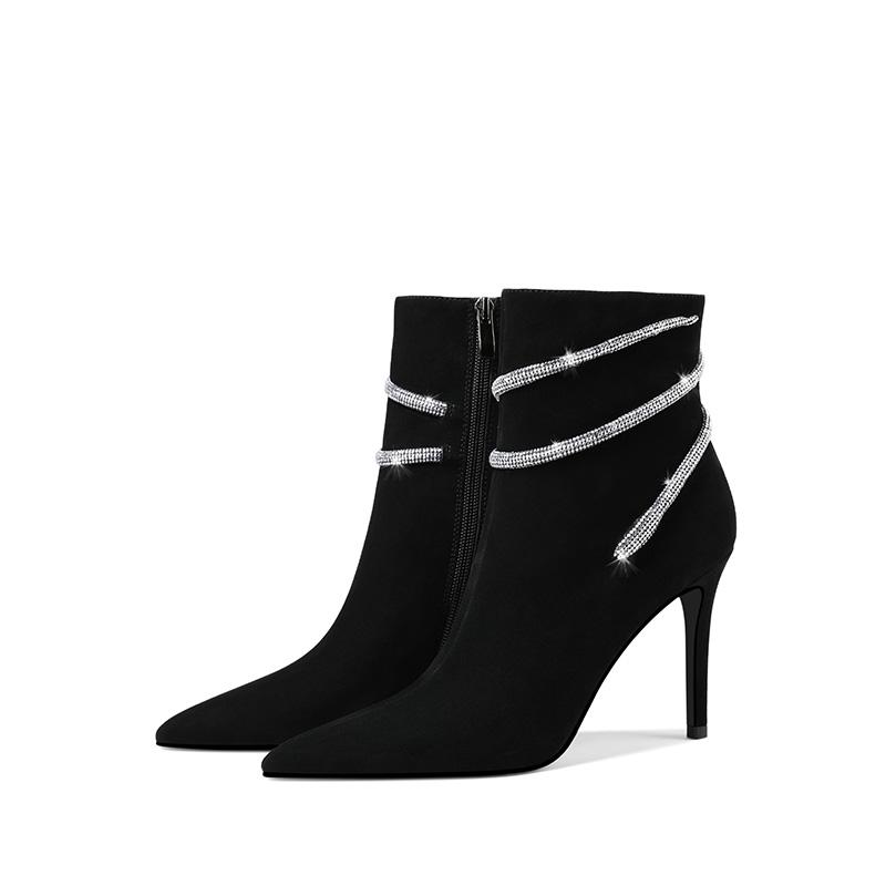 Boots Devil's2021 Slim Children's Style High Heel In Autumn And Winter Fashion Rhinestone Women's Shoes Leather Short, Black down
Boots Devil's2021 Slim Children's Style High Heel In Autumn And Winter Fashion Rhinestone Women's Shoes Leather Short, Black down