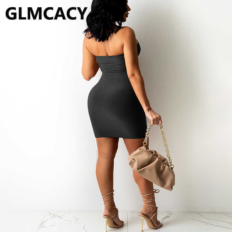 Off Shoulder Solid Bodycon Mini Dress 210702