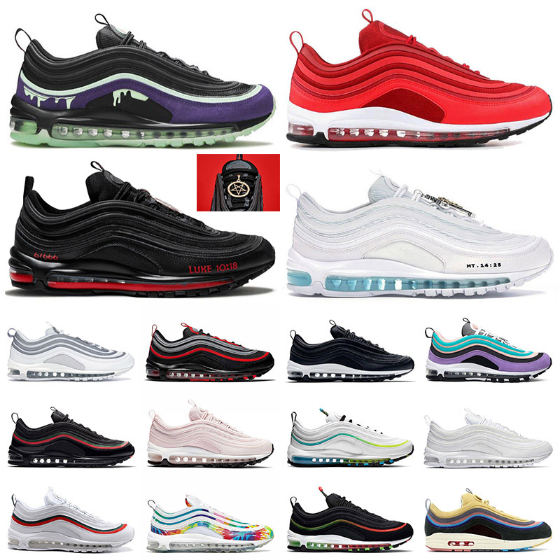 Satan 97 Authentic Sneakers Sports Running Shoes For Men Women Jesus Black Bullet Triple White Sean Wotherspoon Purple Star Gym Red Bred Men's Women's Trainers Outdoor, C28 36-45 shadow pistachio frost
Satan 97 Authentic Sneakers Sports Running Shoes For Men Women Jesus Black Bullet Triple White Sean Wotherspoon Purple Star Gym Red Bred Men's Women's Trainers Outdoor, C28 36-45 shadow pistachio frost