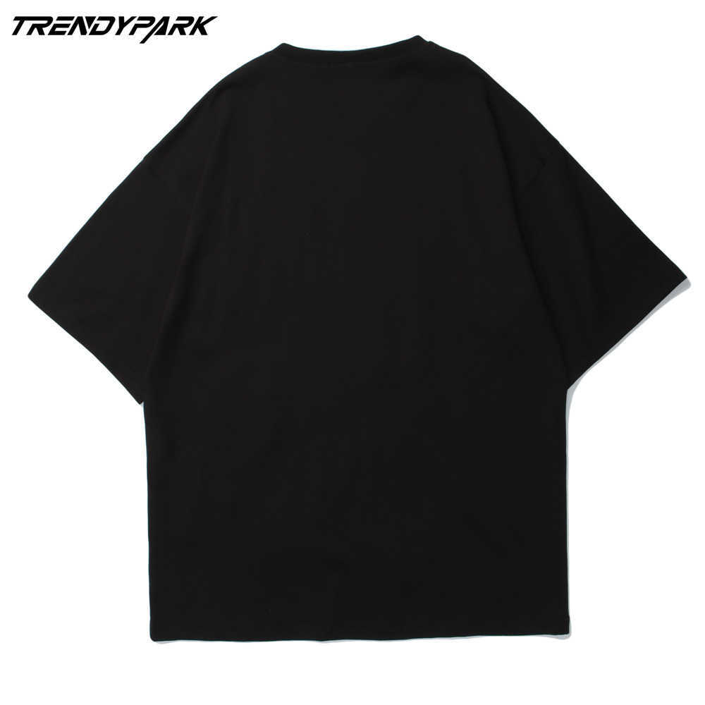 Men's T-shirt Summer Short Sleeve Foaming Letters Printing Oversized Cotton Casual Harajuku Streetwear Top Tshirts Clothing 210601
