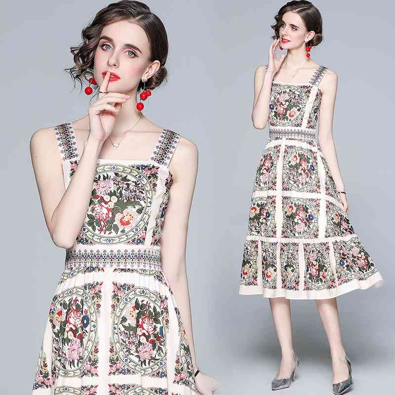 HIGH QUALITY Designer Summer Runway Women Spaghetti Strap Square Collar Backless Floral Print Holiday Midi Dress 210603, Apricot
HIGH QUALITY Designer Summer Runway Women Spaghetti Strap Square Collar Backless Floral Print Holiday Midi Dress 210603, Apricot
