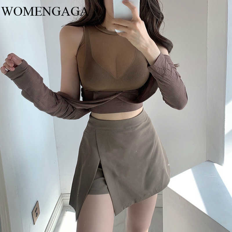 WOMENGAGA Fake Two Korean Fashion Side Slit Sexy Irregular Solid Color Thin High Waist Mini Skirts A-line Casual Womens QW55 210603, Black
WOMENGAGA Fake Two Korean Fashion Side Slit Sexy Irregular Solid Color Thin High Waist Mini Skirts A-line Casual Womens QW55 210603, Black