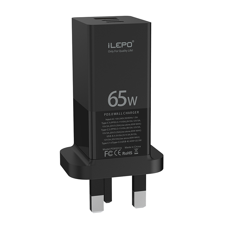 1 Piece! 65W USB-C Smart Charger Power Delivery 3.0 With MOSFET (Super-Silicon) Tech Supply For USB C laptops, SmartPhone, etc Retail Box