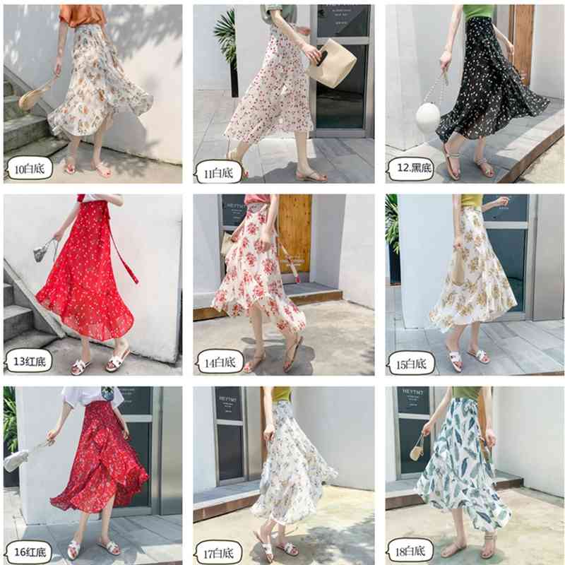 Summer Sexy Women Lace Up Skirts Fashion High Waist Ruffles Loose Slim Long Wrap Skirt Ladies Beach Clothing Female 210619