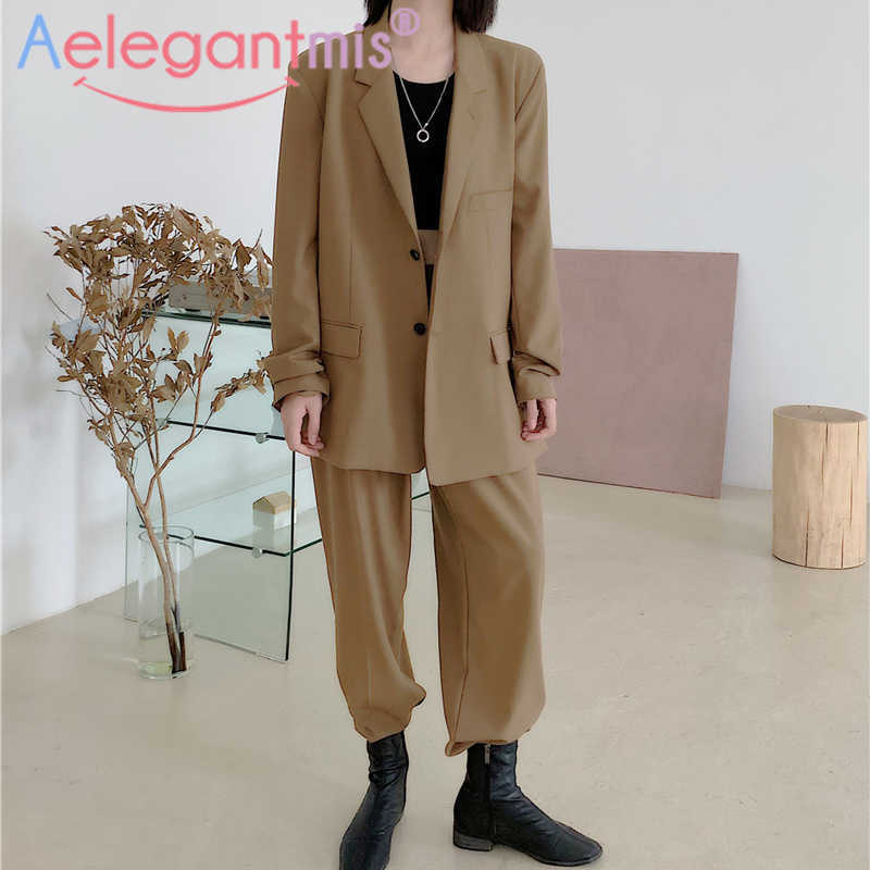 Aelegantmis Office Lady Women Casual Suit Black Blazer 2 Piece Set Spring High Quality Female Suits Sets OL Business Pant 210607
Aelegantmis Office Lady Women Casual Suit Black Blazer 2 Piece Set Spring High Quality Female Suits Sets OL Business Pant 210607