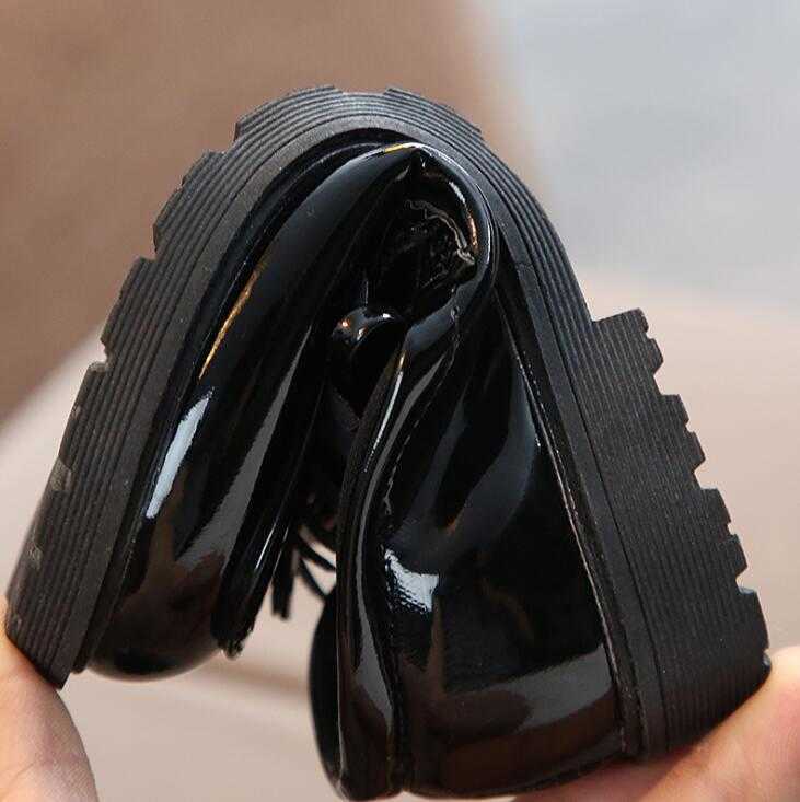 Brand New Spring Autumn Boys Girls Children PU leather shoes fringe kid oxford brand tassel bow flats shoes Size 21-36 X0703