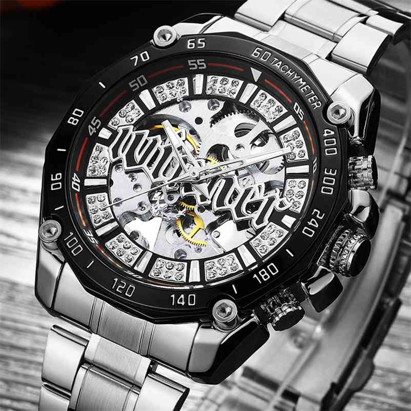 Men Watch Stainless Steel Military Sport Wristwatch Skeleton Automatic Mechanical Male Clock relogio masculino 210608, Gold white
Men Watch Stainless Steel Military Sport Wristwatch Skeleton Automatic Mechanical Male Clock relogio masculino 210608, Gold white