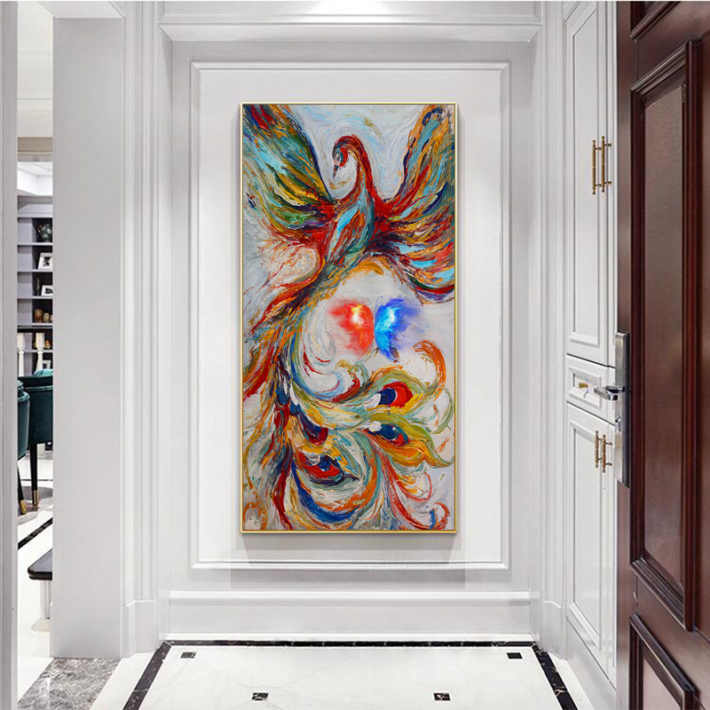 Indoor Decoration Animal Canvas Posters And Prints Wall Art Pictures For Living Room Home Decor Colorful Bird Peacock Painting
