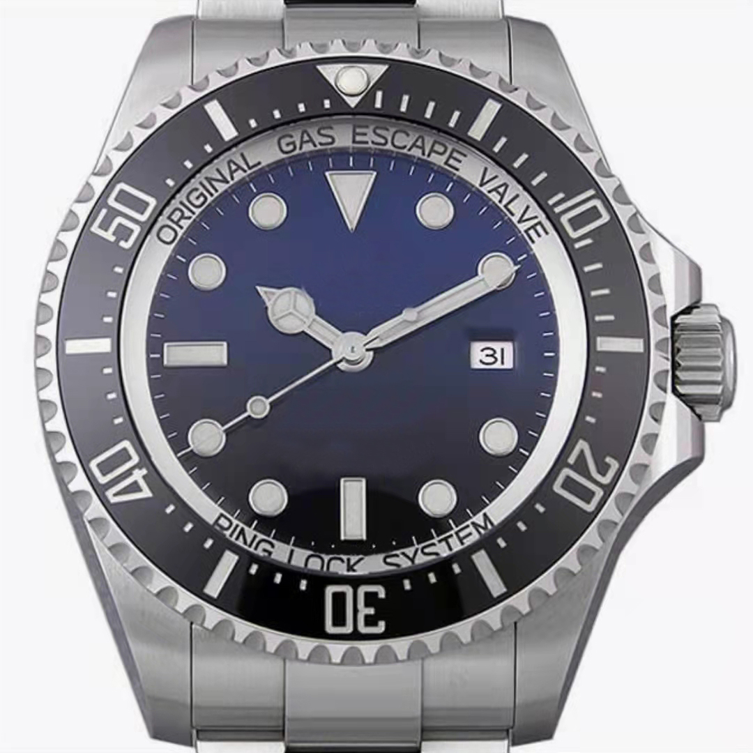 Mens Watch 44 mm Deep Ceramic Bezel Sea-dweller Sapphire Cystal Stainless Steel Glide Lock Solid Clasp Automatic Mechanical Mens Watches Wristwatches, Make waterproof 50m
Mens Watch 44 mm Deep Ceramic Bezel Sea-dweller Sapphire Cystal Stainless Steel Glide Lock Solid Clasp Automatic Mechanical Mens Watches Wristwatches, Make waterproof 50m