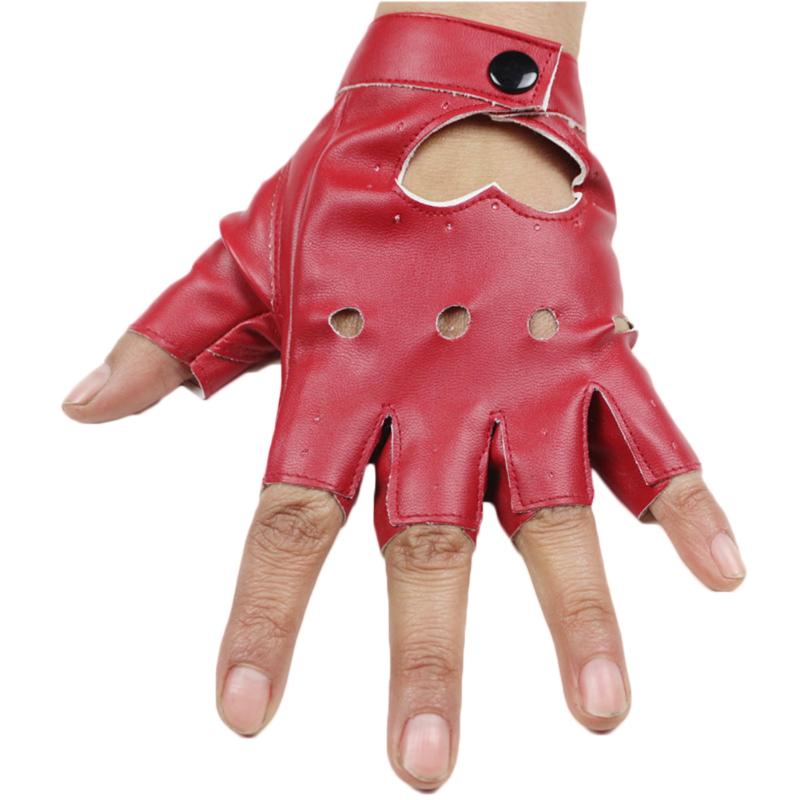Five Fingers Gloves Men Women Driving Punk Short Leather Half Finger Dance Motorcycle Summer Fashion Solid Color Leopard Mitten