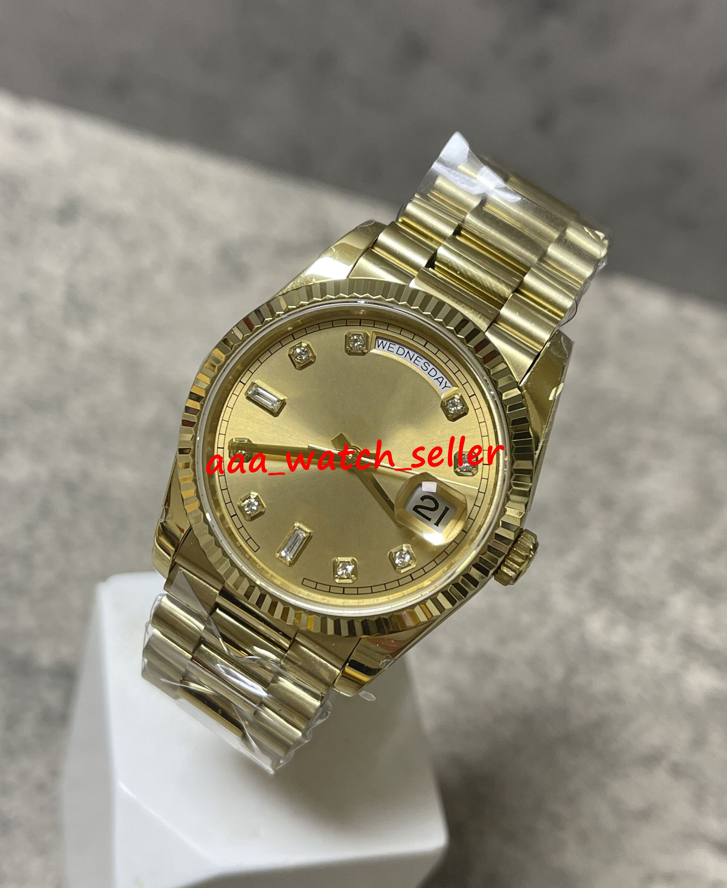 BP Factory Master Luxury mens watches 36mm Day-D 128238 fluted bezel gold presidential bracelet 2813 automatic movement 316L SS sapphire sport wristwatches
BP Factory Master Luxury mens watches 36mm Day-D 128238 fluted bezel gold presidential bracelet 2813 automatic movement 316L SS sapphire sport wristwatches