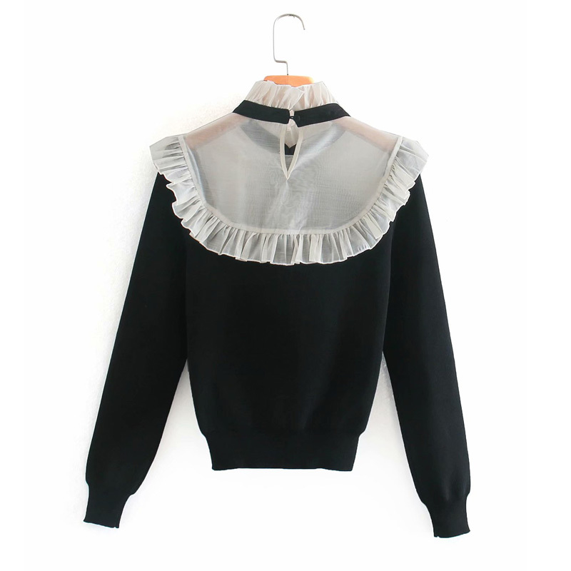 Autumn Women Sweet Spliced Sweater Long Sleeve Bow Tie Knitting Elasticity Female Street Fashion Pullovers Sweaters 210513