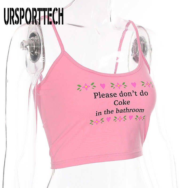 Summer Sexy Camis Women Vest V-neck Sleeveless Tank Top Women Casual Letter Sexy Short Crop Tops Camis Tees Tops For Women 210528