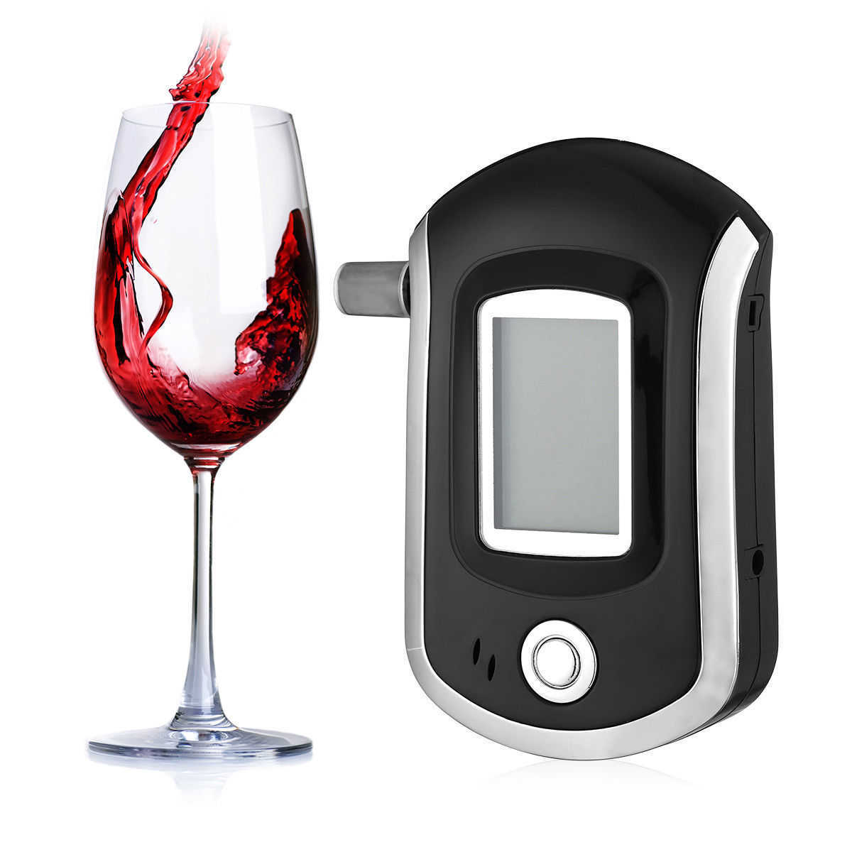 Professional Digital Breath Tester Breathalyzer Lcd Dispaly with 5 Mouthpieces for Police Alcohol Parking Breathalyser Car