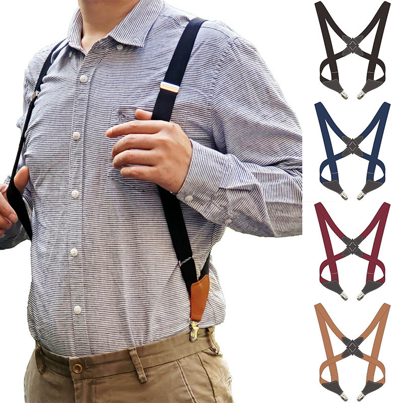 

Crossover Trousers Holster-Style Elastic Side Clip Cross-Over Adult Strap Suspenders Not Easy To Slip Off