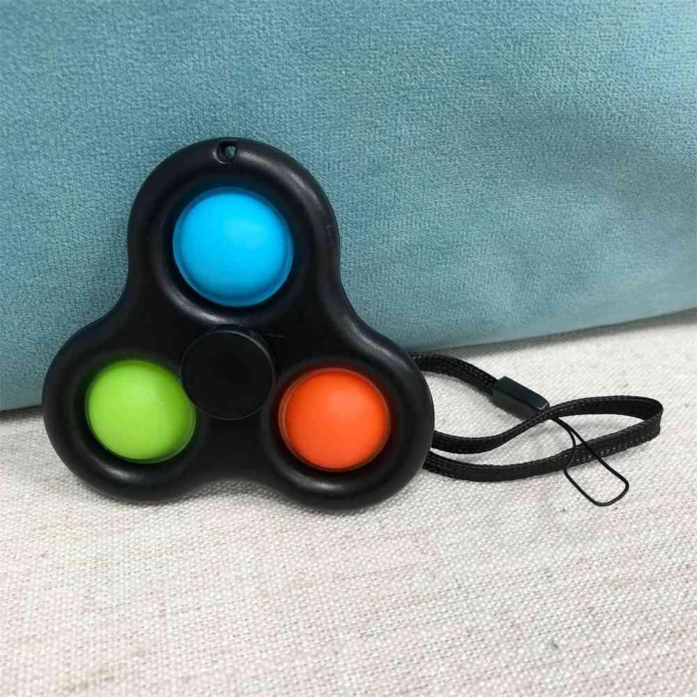 DHL Free With Lanyard Fidget Simple Dimple Toys Bubble Key Ring Push Spinner Board Stress Relief Decompression Finger Bubbles