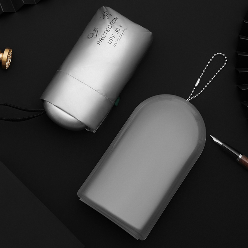 Mini Pocket Rain Women Anti UV Silver Coating Small Sun Girls Travel Cute Umbrella 6 Ribs Parasol 210320