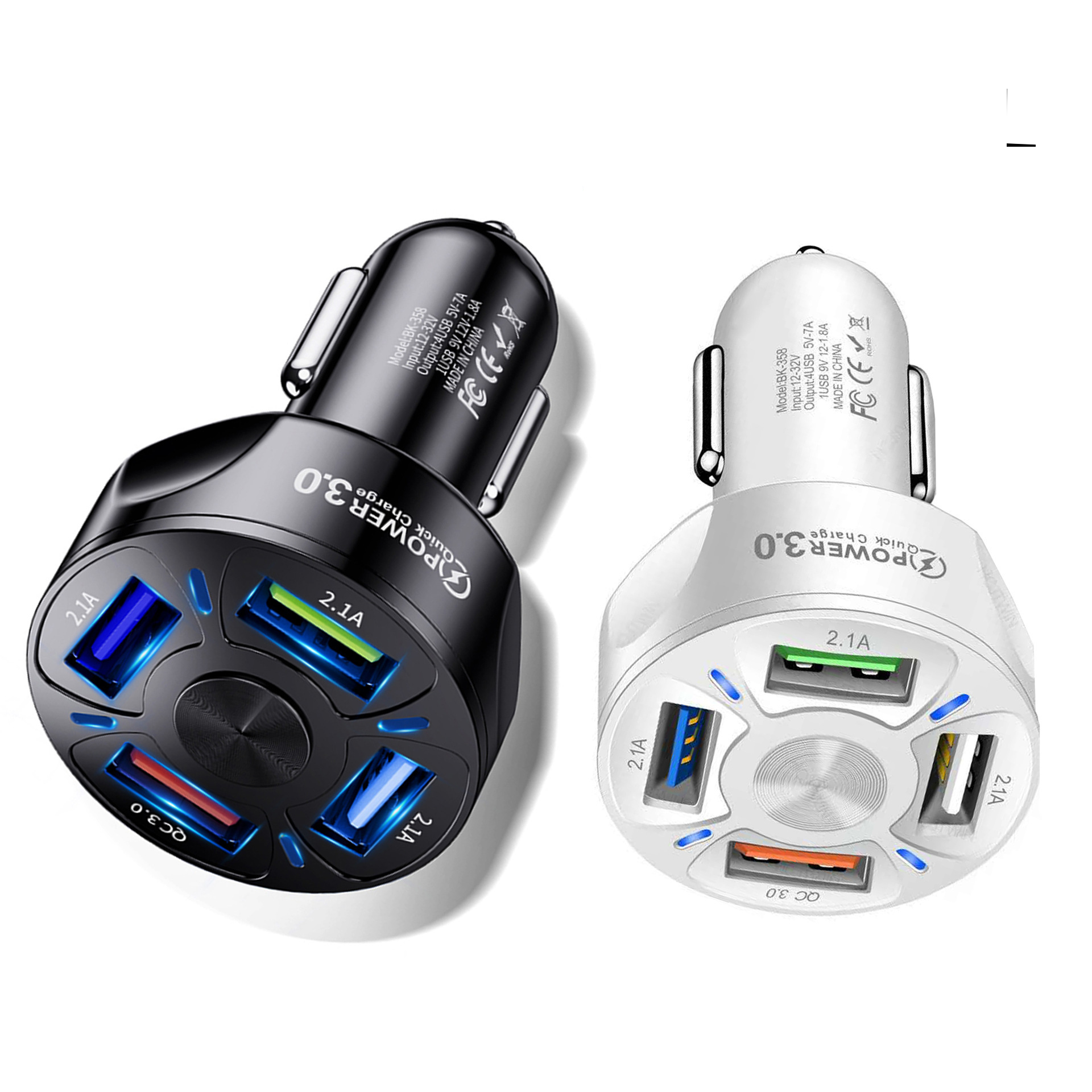 Car Charger USB 4 Port Quick Charge 3.0 Universal 18W Fast Charging in mobile phone for samsung s10 iphone 12 11 7 от DHgate WW