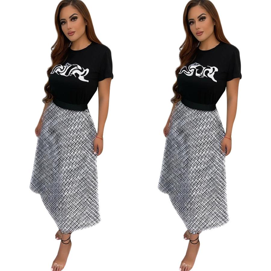 Women Summer Clothes Letter Pattern Casual Designer Dress Set Trending Fashion Trend T Shirt Long Skirt Women's Sets, J2488-dd
Women Summer Clothes Letter Pattern Casual Designer Dress Set Trending Fashion Trend T Shirt Long Skirt Women's Sets, J2488-dd