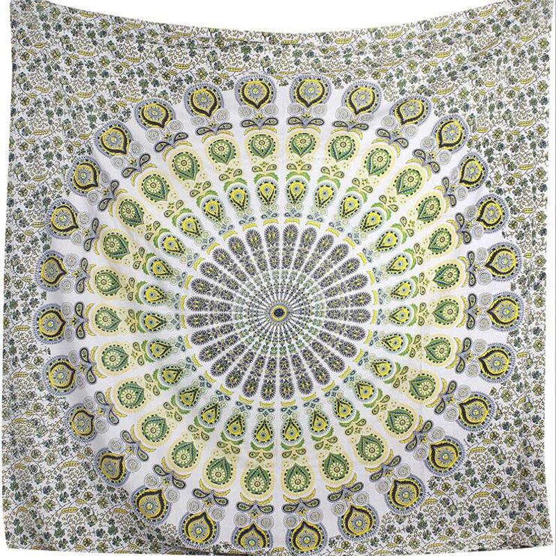 Tapestries Bohemia Floral Wall Hanging Tapestry Cloth India Mandala Peacock Home Decor1691440