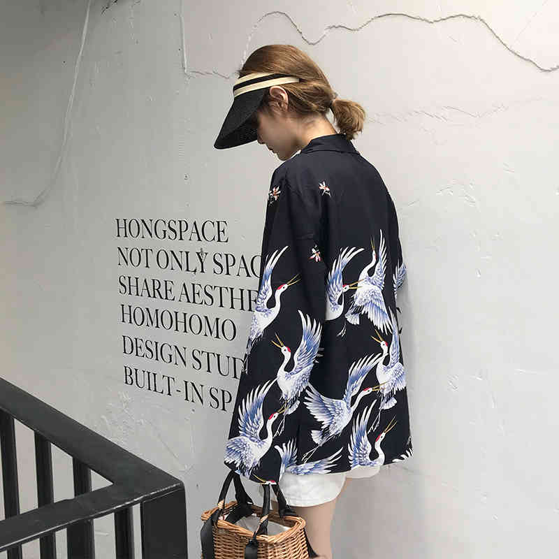 Vintage Printed Women Blouses Long Sleeve Shirts Blusas Mujer De Moda Print Chiffon Ladies Loose Femme Top 9961 210506