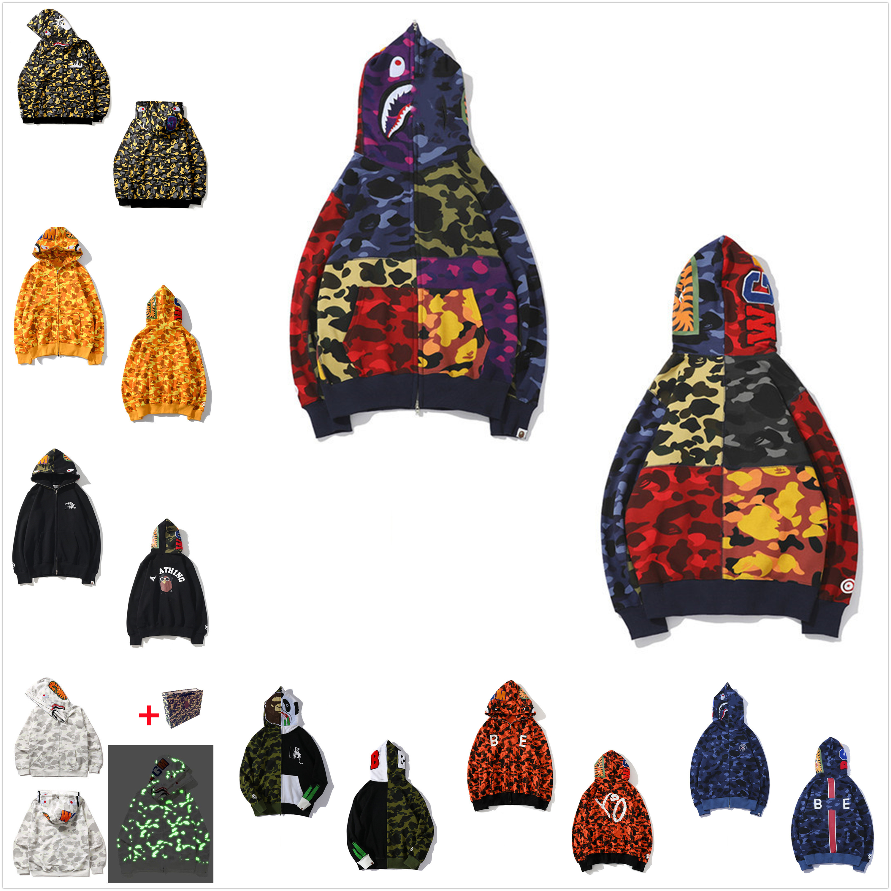 Men's Hoodies women's cardigan hooded sweater zipper jacket shark starry sky luminous camouflage Bring tote bag 0301, 1pcs button
Men's Hoodies women's cardigan hooded sweater zipper jacket shark starry sky luminous camouflage Bring tote bag 0301, 1pcs button