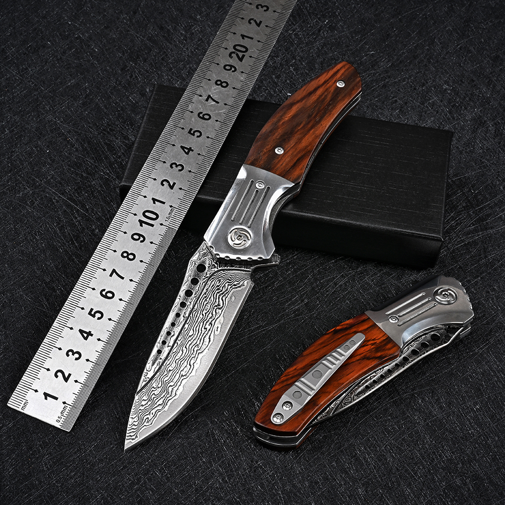 VG10 Damascus Steel Folding Blade Knife Wood Handle Tactical Military Hunting Pocket Knives Outdoor Camping Tools Survival Self Defence Army
VG10 Damascus Steel Folding Blade Knife Wood Handle Tactical Military Hunting Pocket Knives Outdoor Camping Tools Survival Self Defence Army