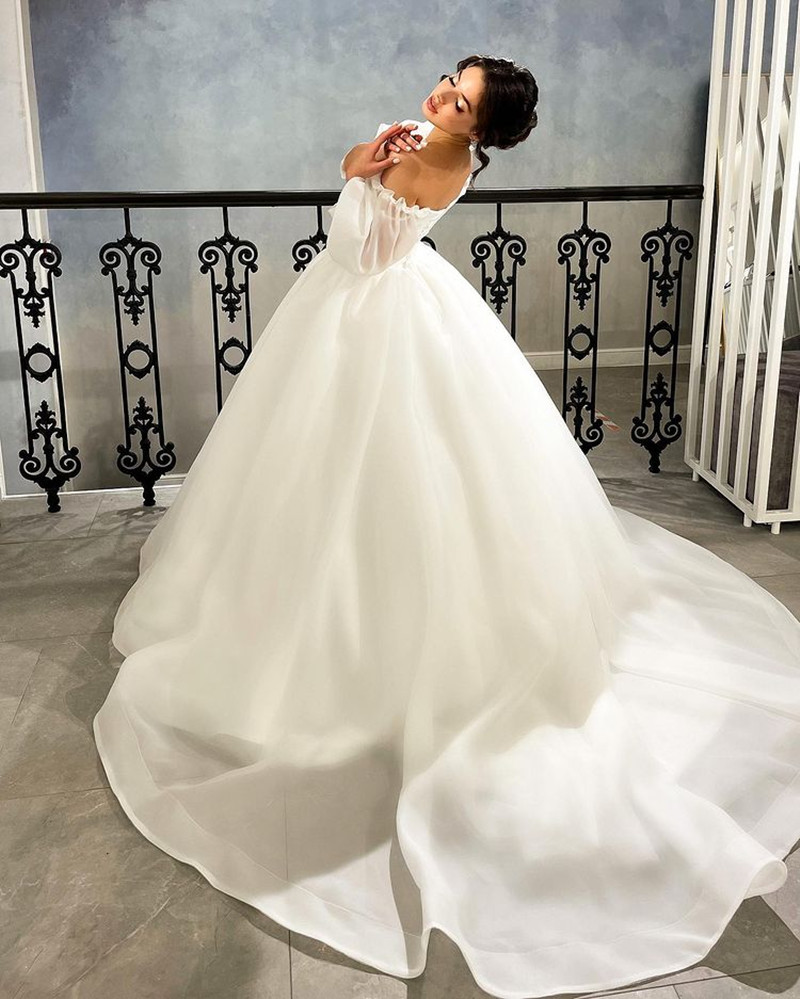 Boho Sexy Puff Sleeves Strapless Wedding Dress Sweetheart Sweep Train Custom Made Princess A eBridal Dresses Vestido De Novia
