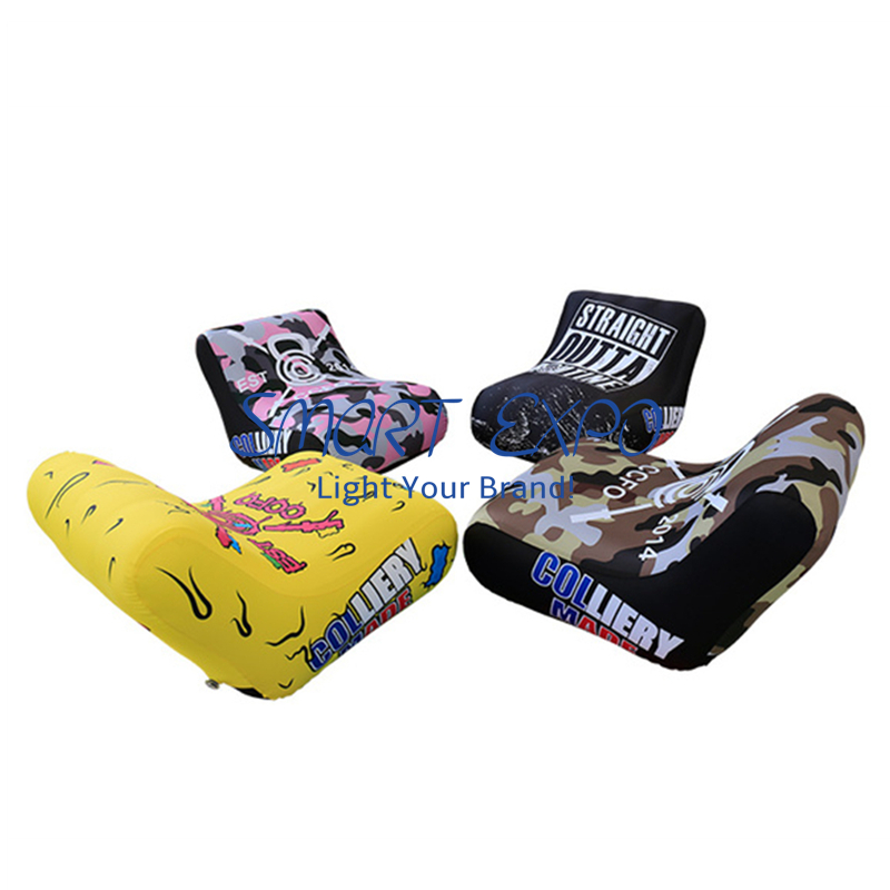 Inflatable Seating Chair with Custom Full Color Printing and Manual Pump