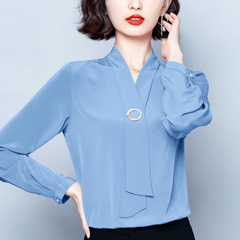 Womens Tops And Blouses Bow V-neck Office Blouse Ladies Tops Blusas Mujer De Moda Chiffon Blouse Shirt Women Clothes C744 210602, Black
Womens Tops And Blouses Bow V-neck Office Blouse Ladies Tops Blusas Mujer De Moda Chiffon Blouse Shirt Women Clothes C744 210602, Black