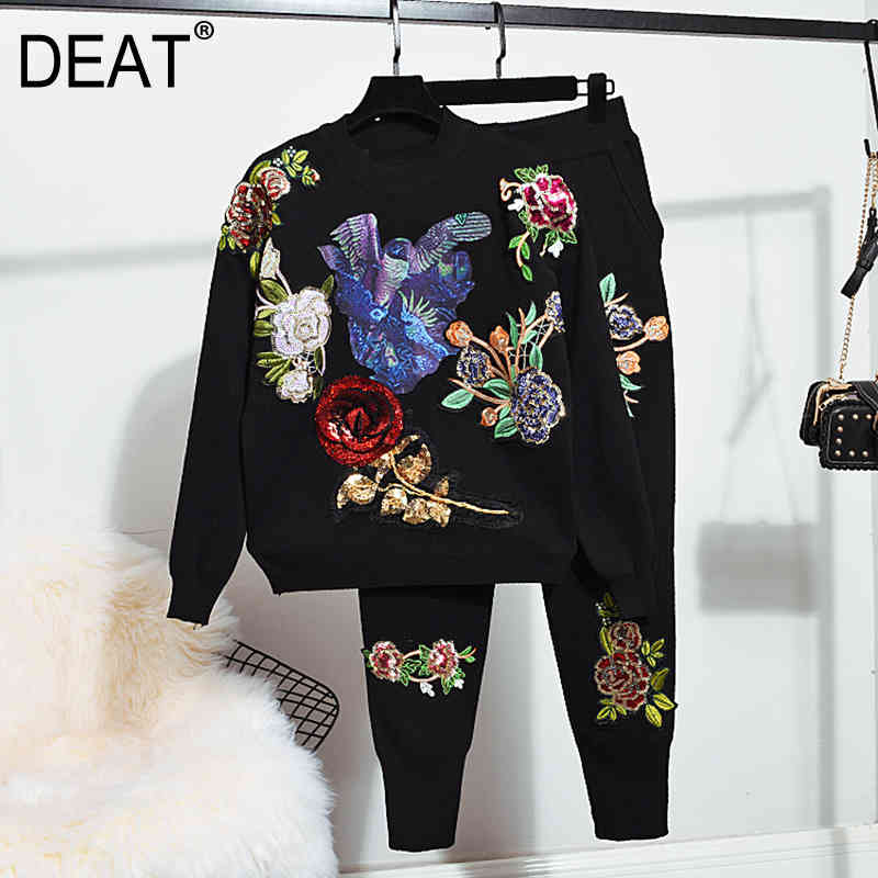 Women Knitted Sequins Personality Big Size Long Pants Two Piece Set Fashion Temperament Spring Autumn 11D421 210525, Black
Women Knitted Sequins Personality Big Size Long Pants Two Piece Set Fashion Temperament Spring Autumn 11D421 210525, Black