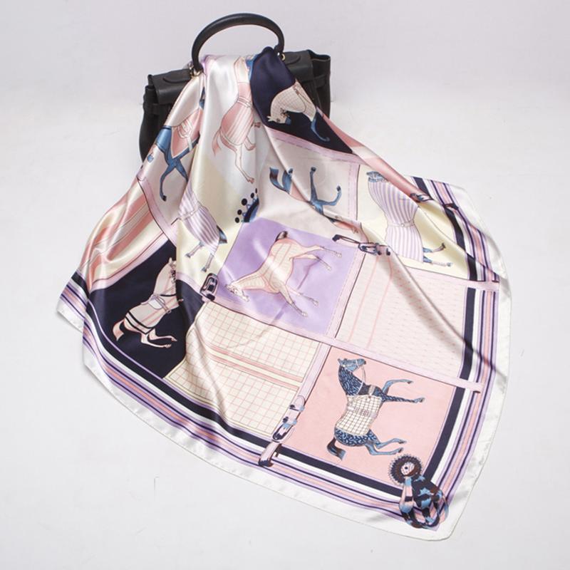 Scarves Fashion 90*90cm Square Scarf Women Horses Printed Silk Shawls Office Lady Hair Neck Headband Foulards Headcloth Muslim
Scarves Fashion 90*90cm Square Scarf Women Horses Printed Silk Shawls Office Lady Hair Neck Headband Foulards Headcloth Muslim
