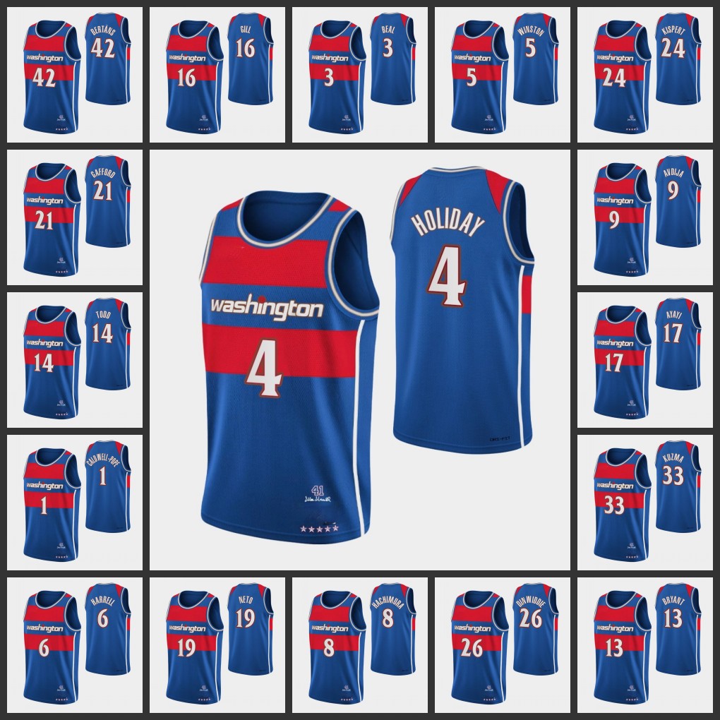 Basketball Jersey Washingtons' Wizards's Men Aaron Holiday Montrezl Harrell Deni Avdija 75th Anniversary Blue Jersey 1201, Color1
Basketball Jersey Washingtons' Wizards's Men Aaron Holiday Montrezl Harrell Deni Avdija 75th Anniversary Blue Jersey 1201, Color1
