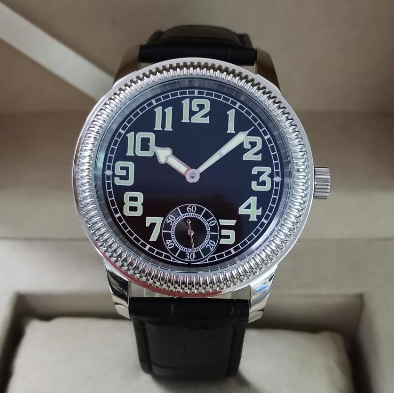 Wristwatches 44mm No Logo Dogtooth Border Case Stainless Steel Manual Mechanical Men's Watch Black Dial Large Number ST3621 Movement G133, As pic
Wristwatches 44mm No Logo Dogtooth Border Case Stainless Steel Manual Mechanical Men's Watch Black Dial Large Number ST3621 Movement G133, As pic