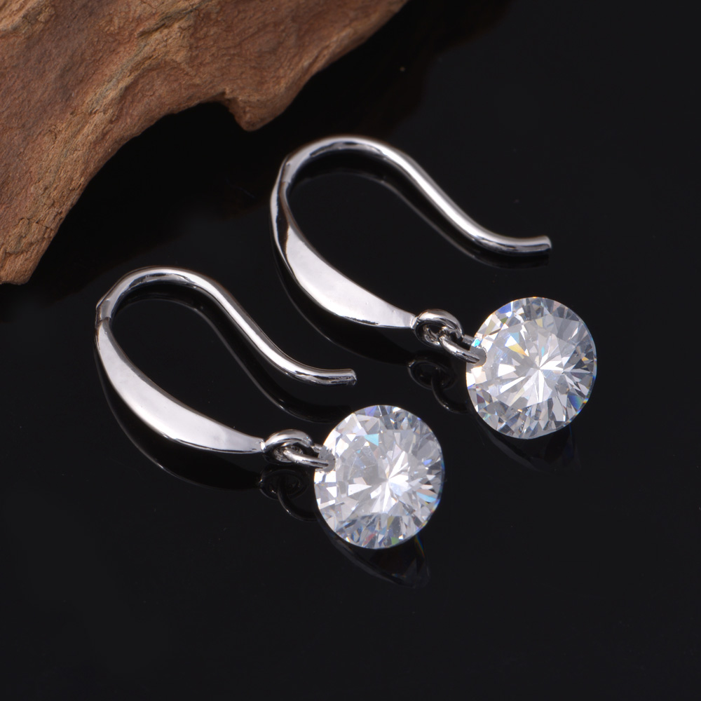 Hot 925 Sterling Silver CZ diamond drop earrings fashion jewelry engagement gift for women good quality
Hot 925 Sterling Silver CZ diamond drop earrings fashion jewelry engagement gift for women good quality
