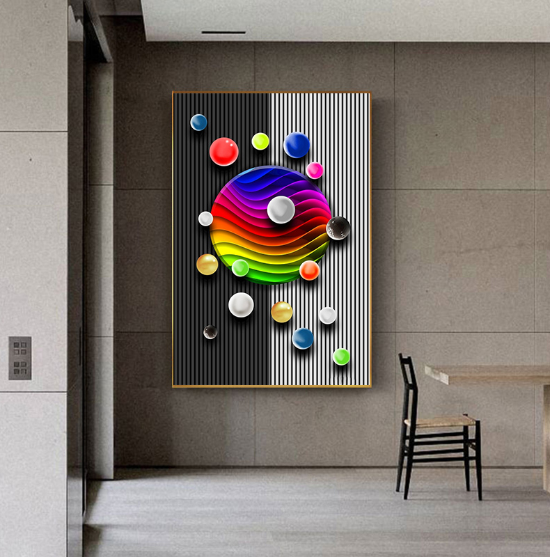 Nordic Poster Abstract Three Dimensional Ball Decorative Painting Art Picture Print For Living Room Modern Cuadros Home Decor
