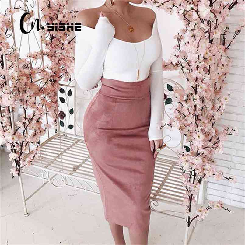 CNYISHE Midi High Waist Suede Pencil Skirts Women Autumn Fashion Bodycon Sexy Slim Skirt Regular Office Lady Bottoms 210702, Army green
CNYISHE Midi High Waist Suede Pencil Skirts Women Autumn Fashion Bodycon Sexy Slim Skirt Regular Office Lady Bottoms 210702, Army green