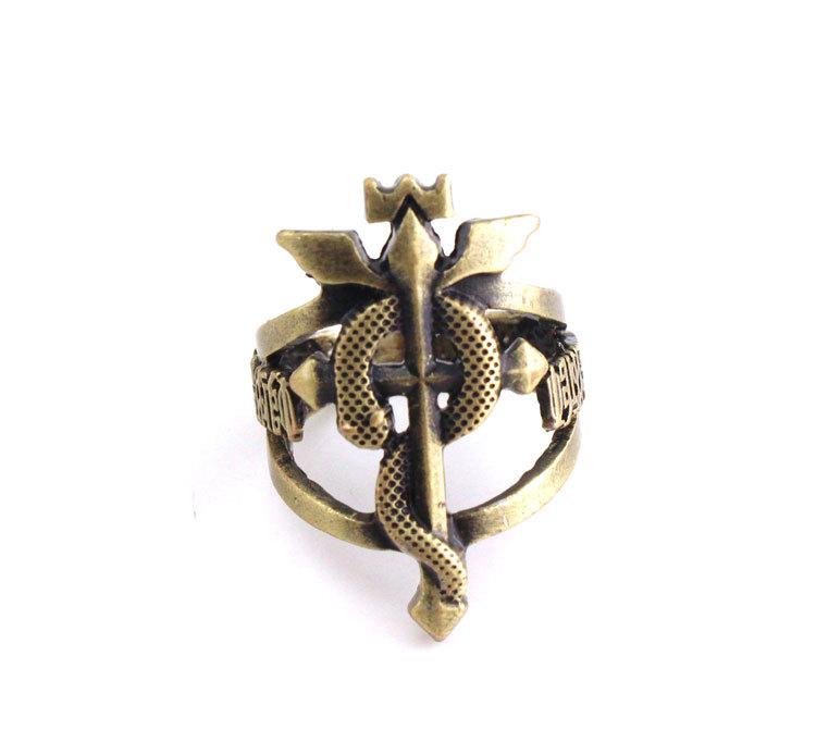 Cluster Rings Anime Fullmetal Edward Alchemist Ring Snake Logo Bronze Metal Selling Chaveiro Porte Clef Jewelry For Fans, Golden;silver
Cluster Rings Anime Fullmetal Edward Alchemist Ring Snake Logo Bronze Metal Selling Chaveiro Porte Clef Jewelry For Fans, Golden;silver