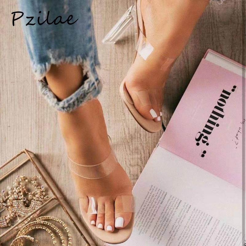 Slippers Pzilae Fashion Transparent PVC Jelly Sandals In High Heels Slip On Women Shoes Open Toe Clear Crystal Slides, Black
Slippers Pzilae Fashion Transparent PVC Jelly Sandals In High Heels Slip On Women Shoes Open Toe Clear Crystal Slides, Black
